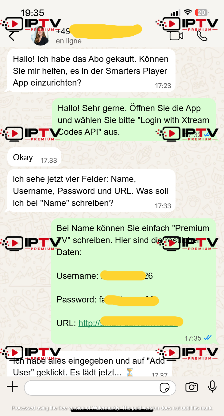 Anonymisierter WhatsApp Support Screenshot 07