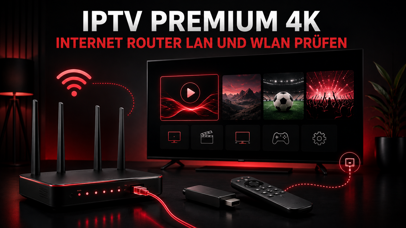 IPTV Premium 4K Internet Router LAN und WLAN stabil prüfen